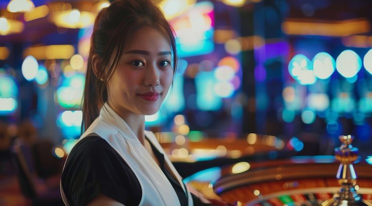 Tampilan meja live-dealer indobola77 di layar mobile dengan dealer profesional
